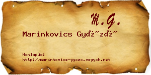 Marinkovics Győző névjegykártya